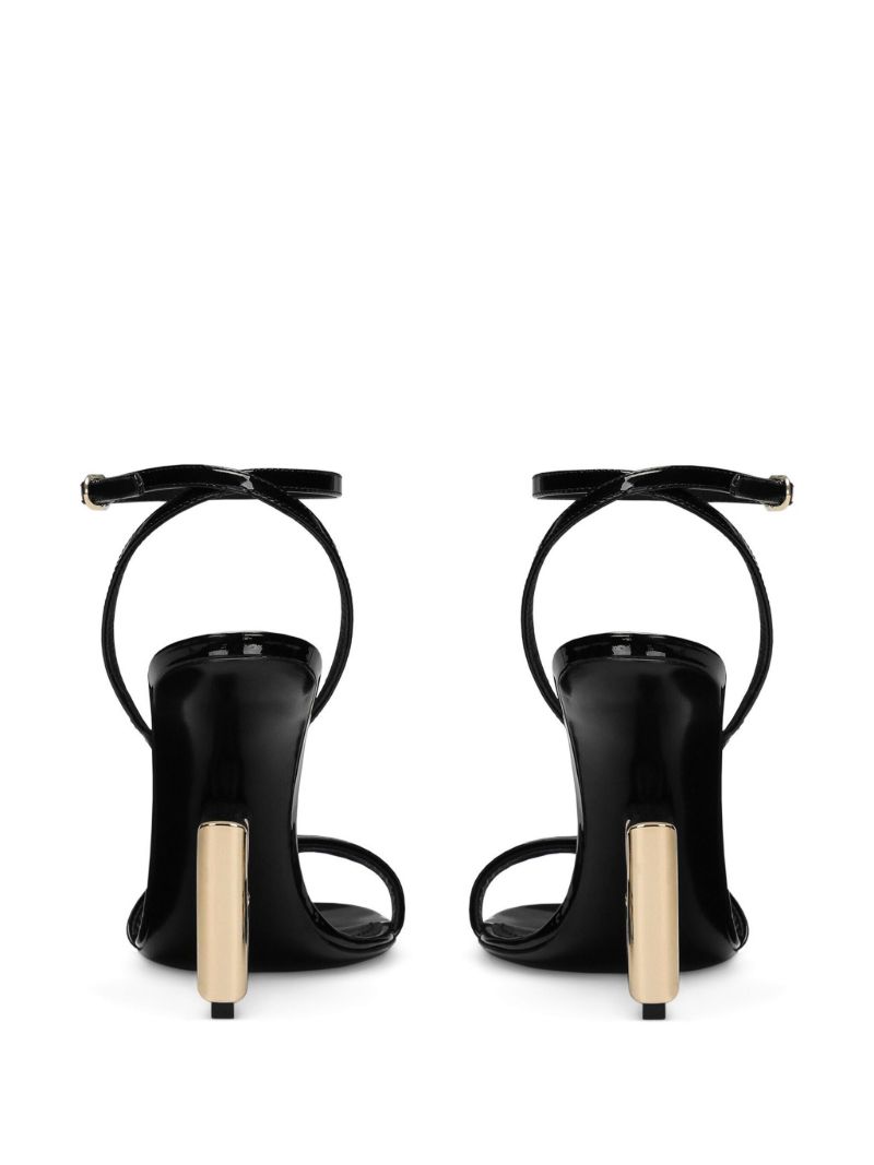 Black Dg Leather Sandals