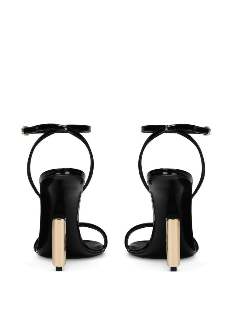 Black Dg Leather Sandals