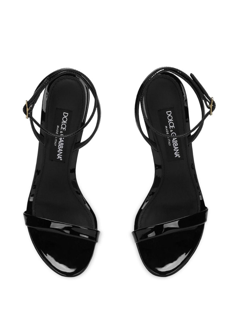 Black Dg Leather Sandals