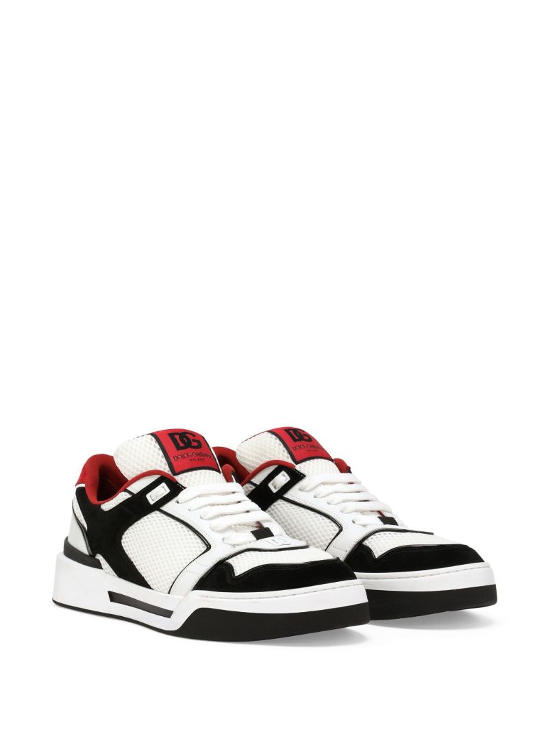 White New Roma Panelled Sneakers