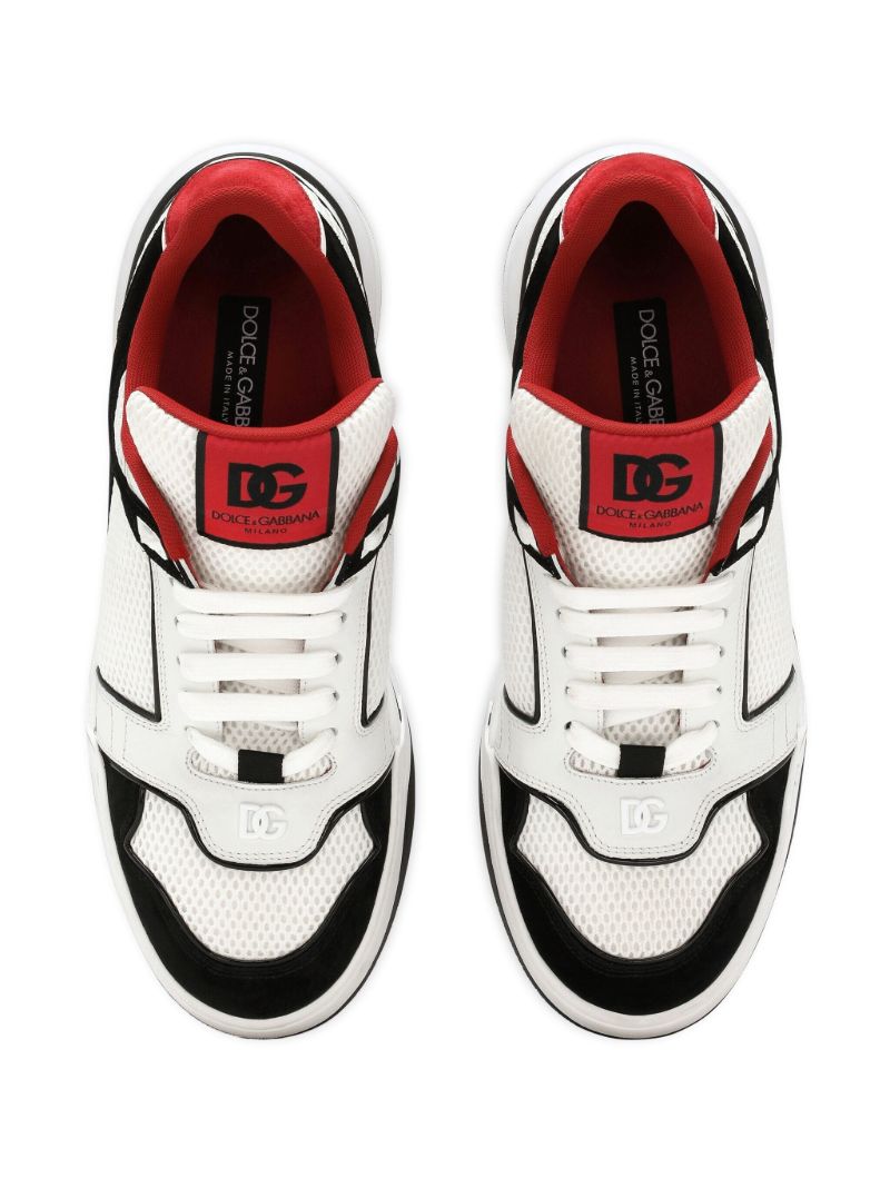 White New Roma Panelled Sneakers