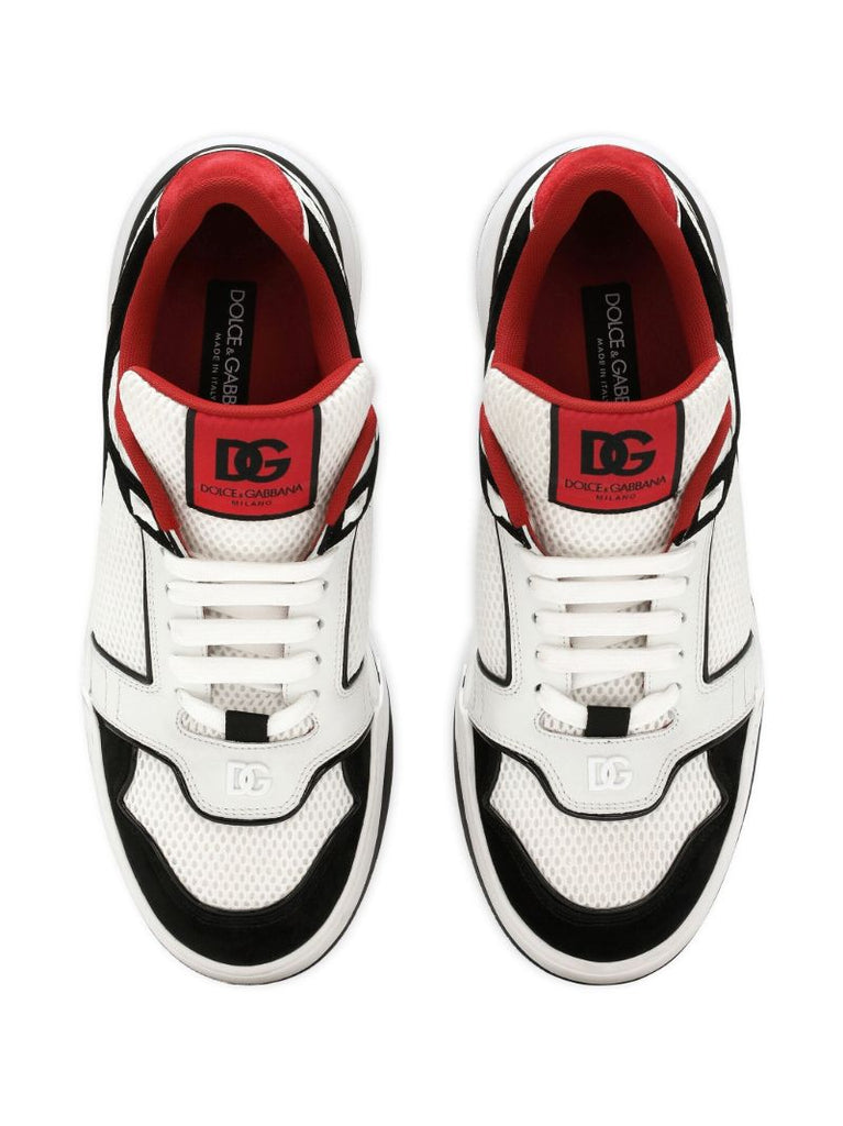 White New Roma Panelled Sneakers