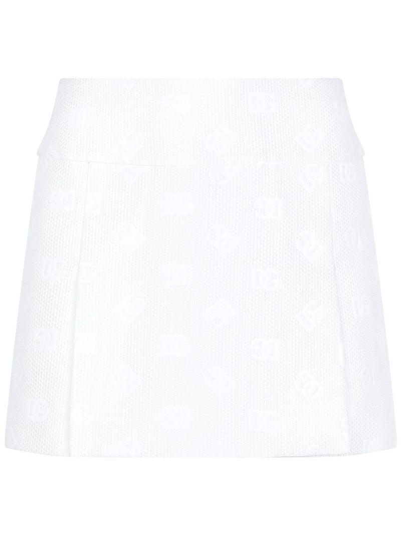 White Logo Jacquard Mini Skirt