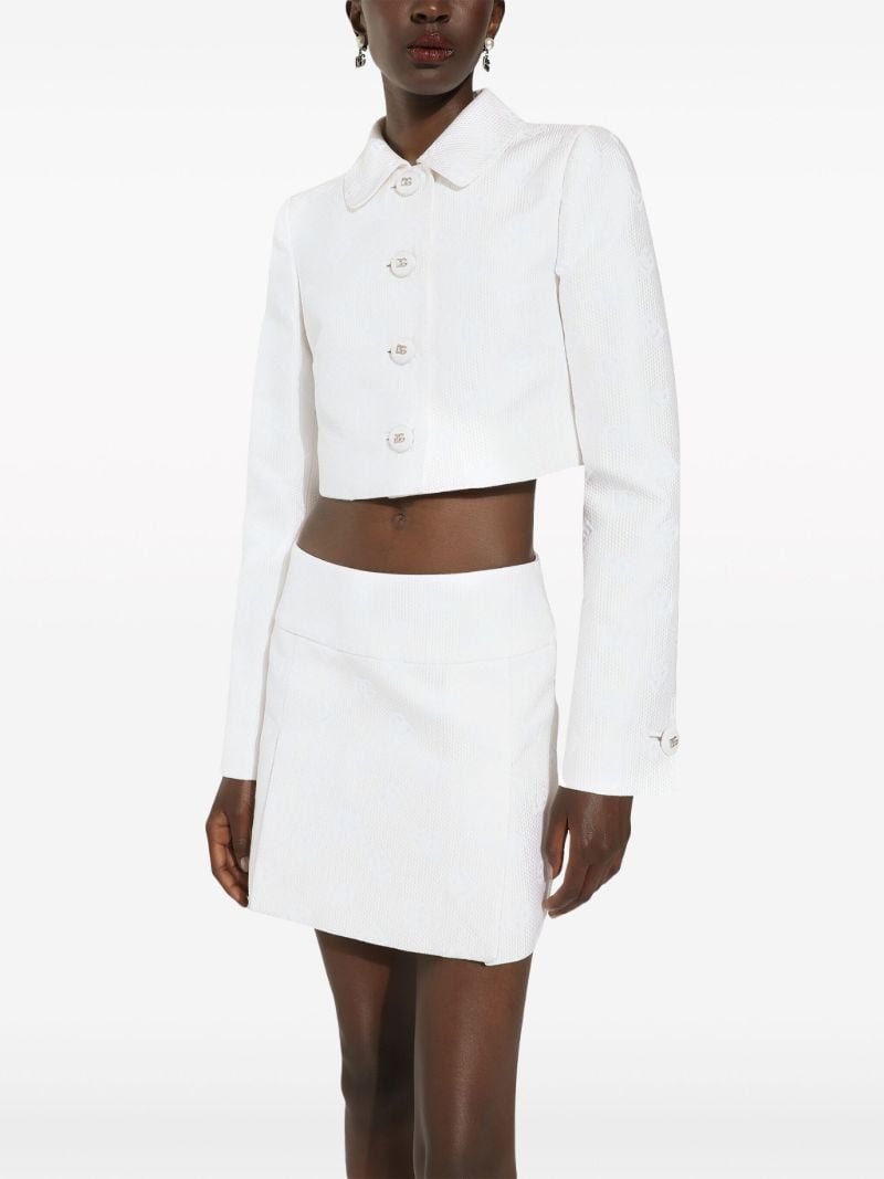 White Logo Jacquard Mini Skirt
