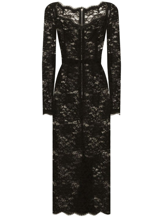 Black Lace Midi Dress
