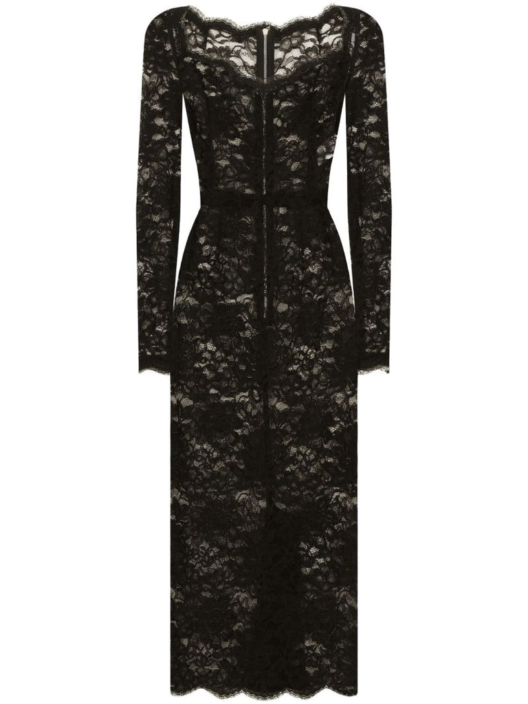 Black Lace Midi Dress