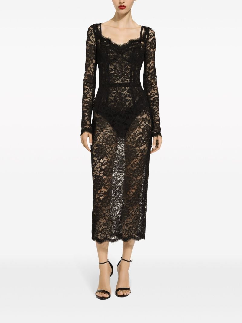Black Lace Midi Dress