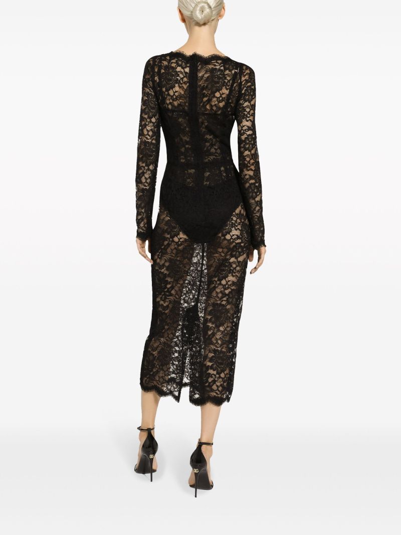 Black Lace Midi Dress