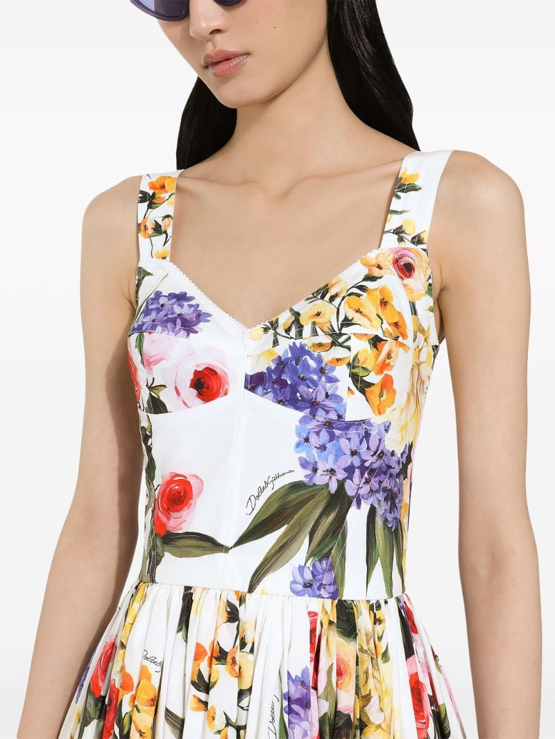 White Garden Pleated Mini Dress