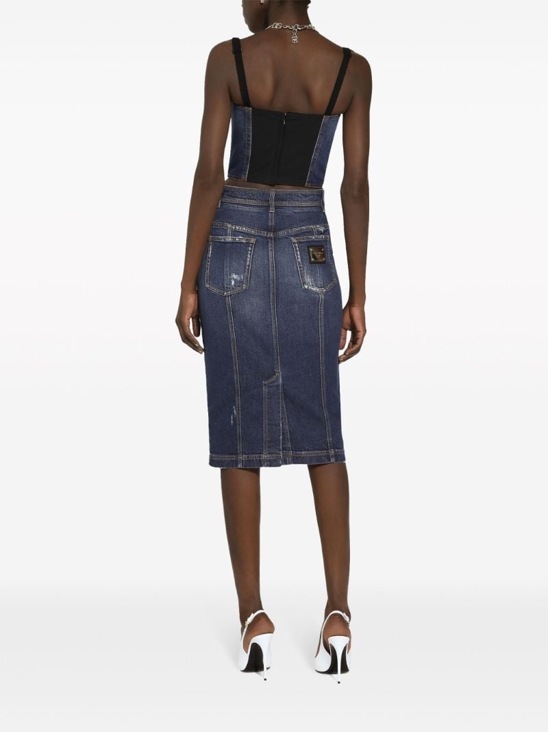 Blue Denim Bustier Top