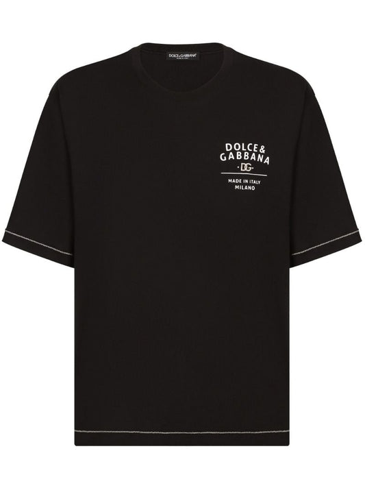 Black Logo-print Cotton T-shirt