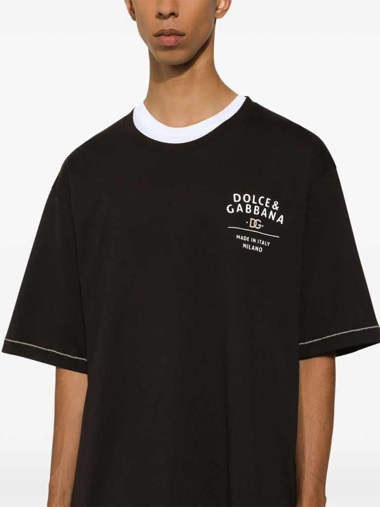 Black Logo-print Cotton T-shirt