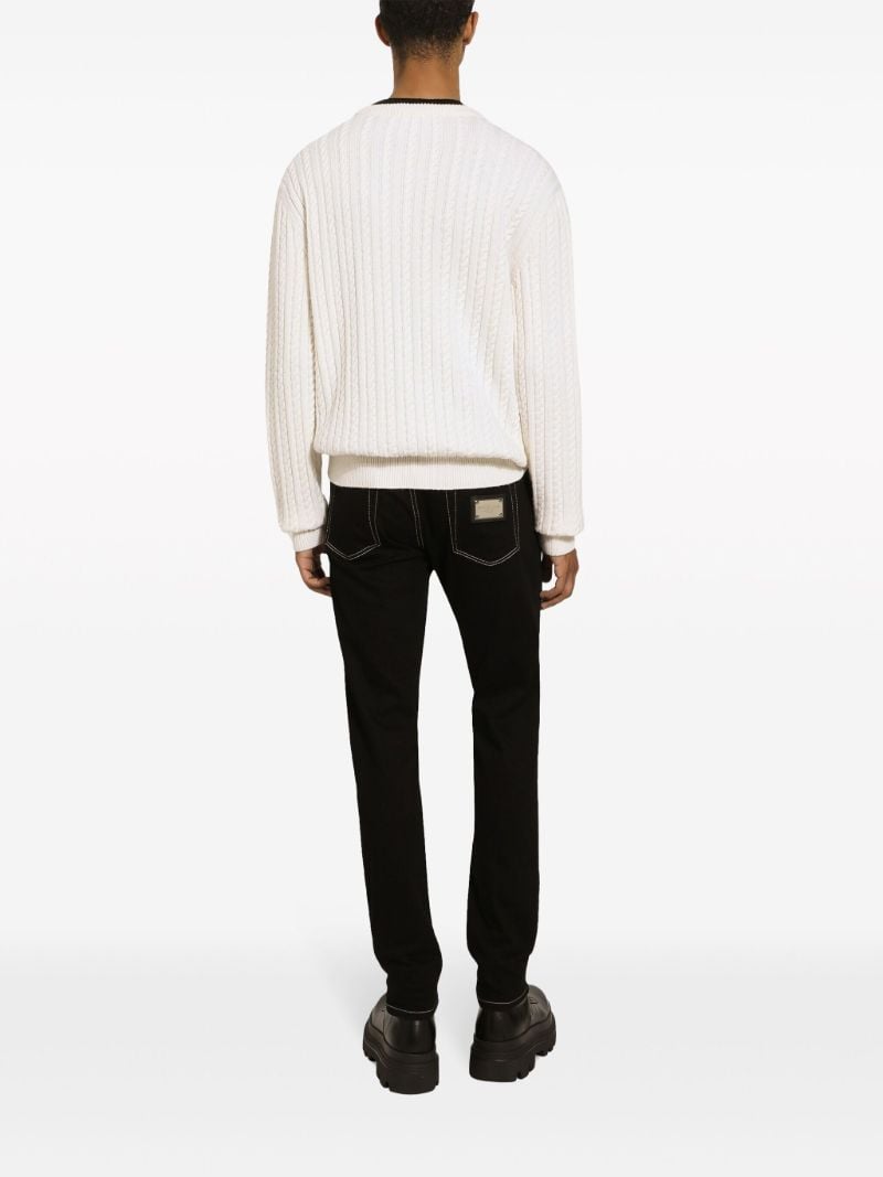 White Logo-embroidery Virgin Wool Sweater