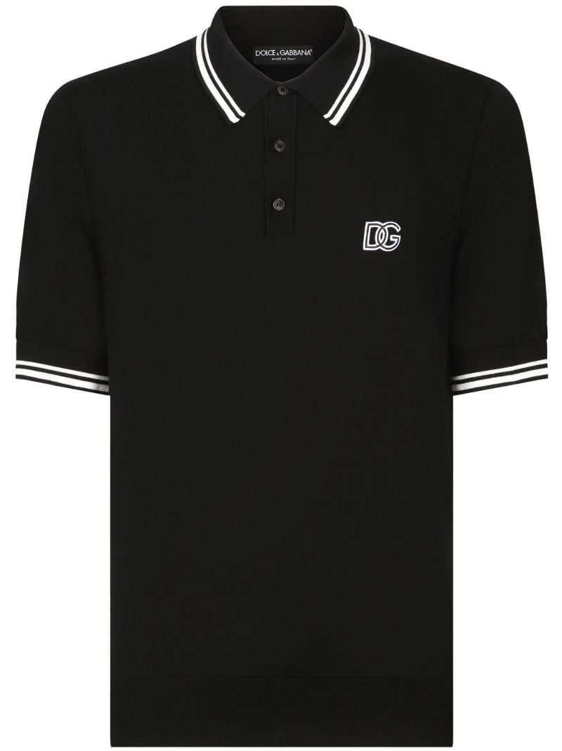 Black Dg-embroidery Polo Shirt