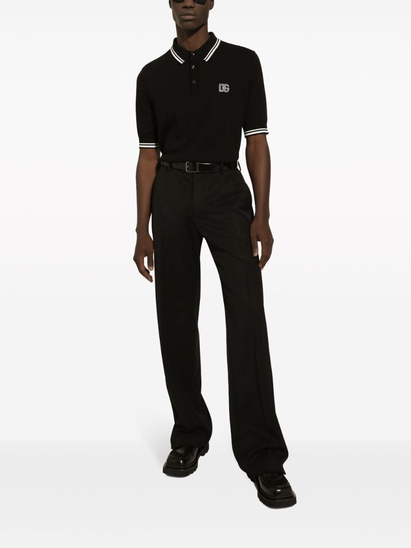 Black Dg-embroidery Polo Shirt
