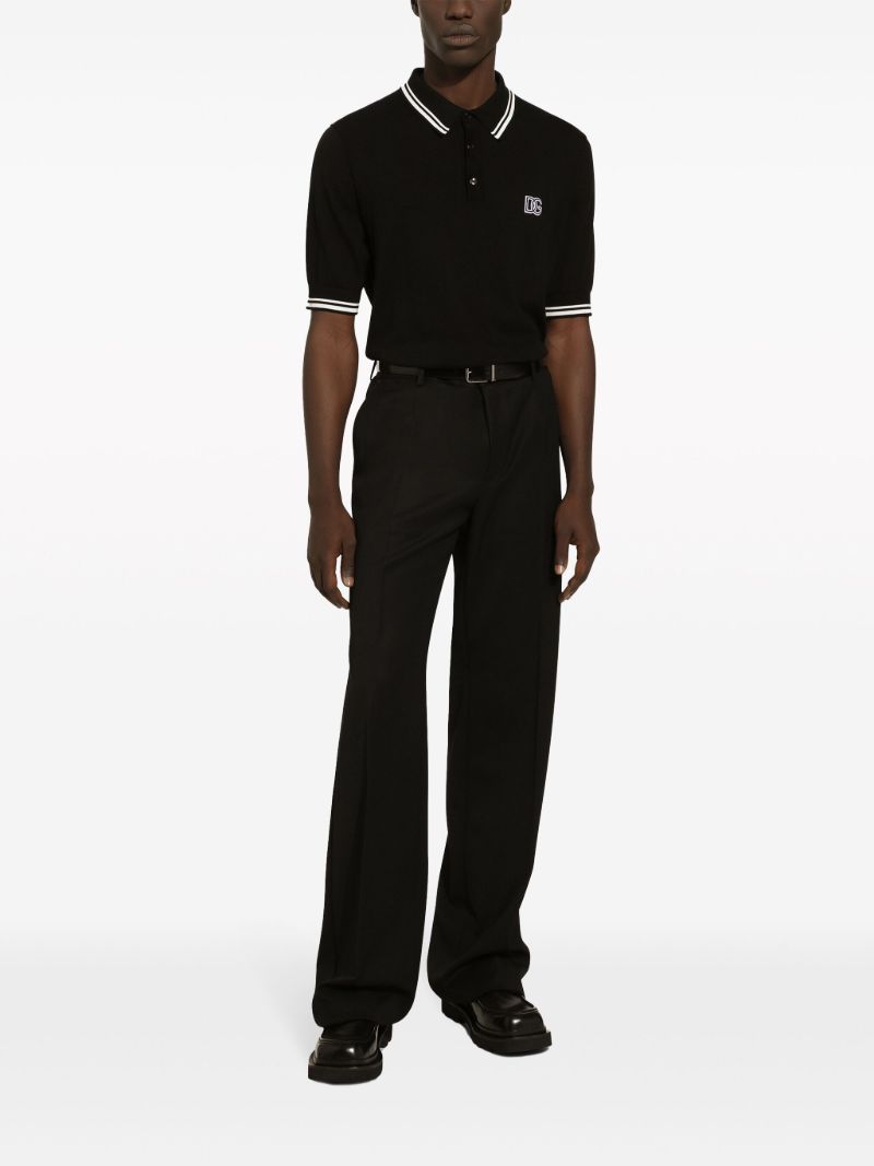 Black Dg-embroidery Polo Shirt