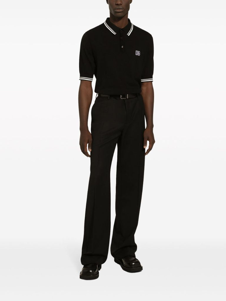 Black Dg-embroidery Polo Shirt