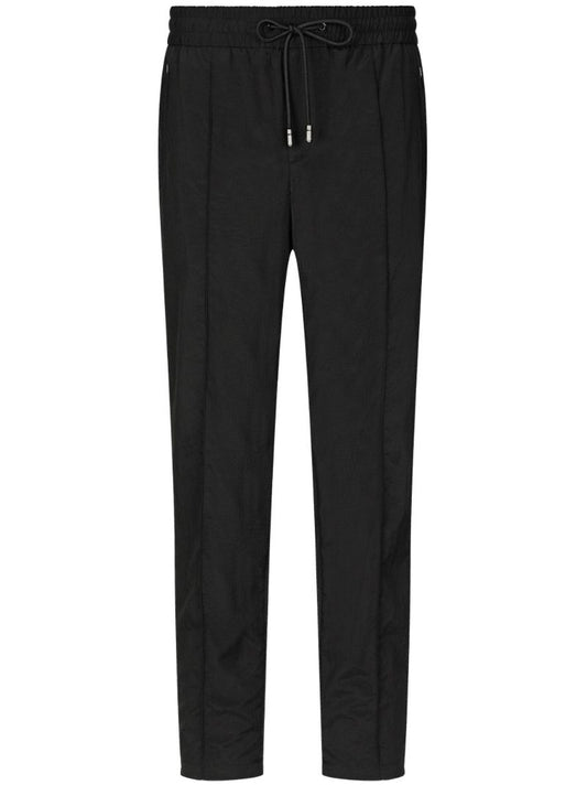 Black Virgin Wool Track Pants