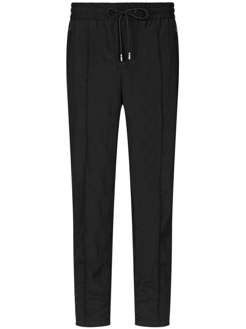 Black Virgin Wool Track Pants