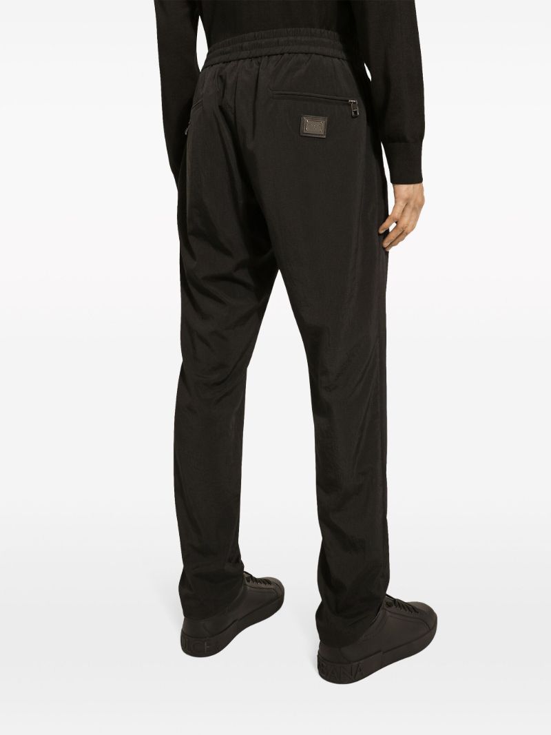 Black Virgin Wool Track Pants