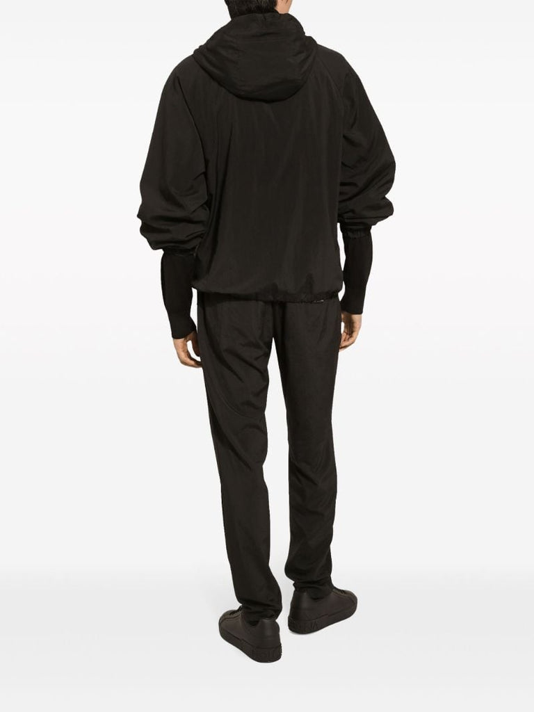 Black Virgin Wool Track Pants