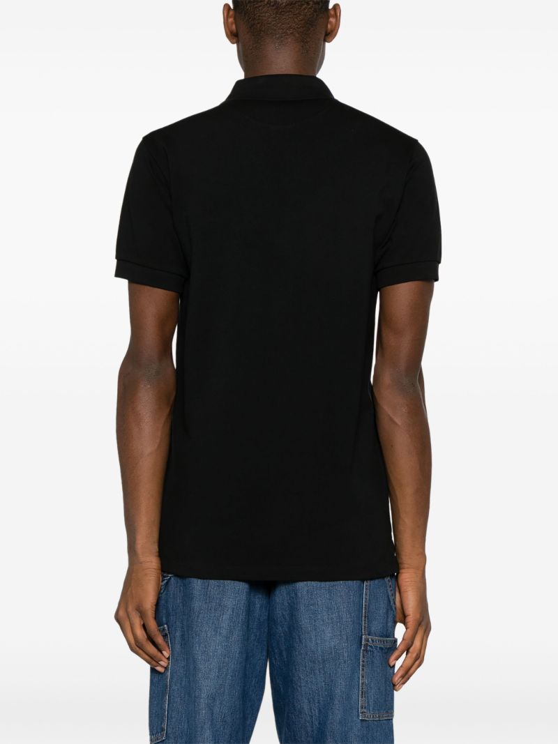 Black Logo-embroidered Organic Cotton Polo Shirt