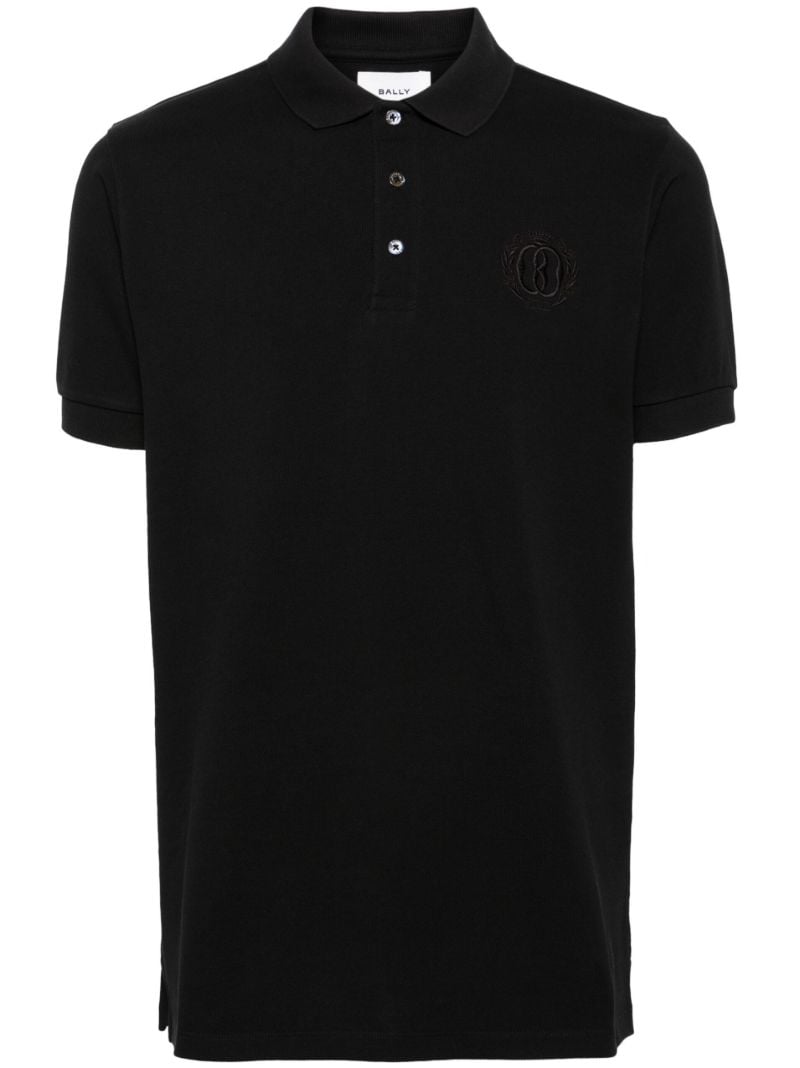 Black Logo-embroidered Organic Cotton Polo Shirt