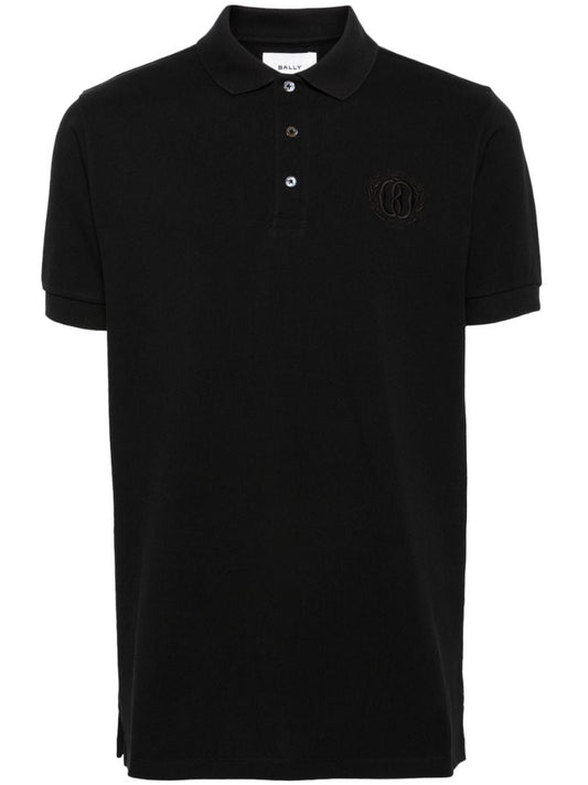 Black Logo-embroidered Organic Cotton Polo Shirt