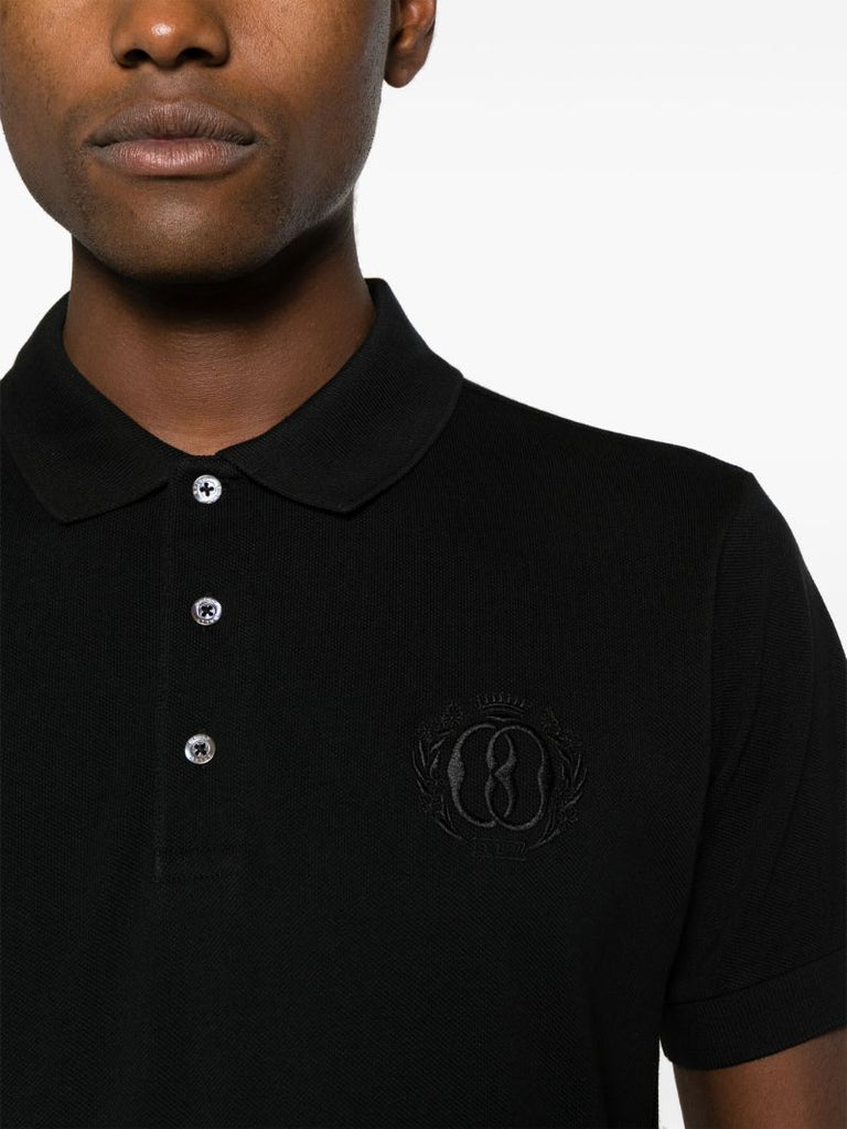 Black Logo-embroidered Organic Cotton Polo Shirt