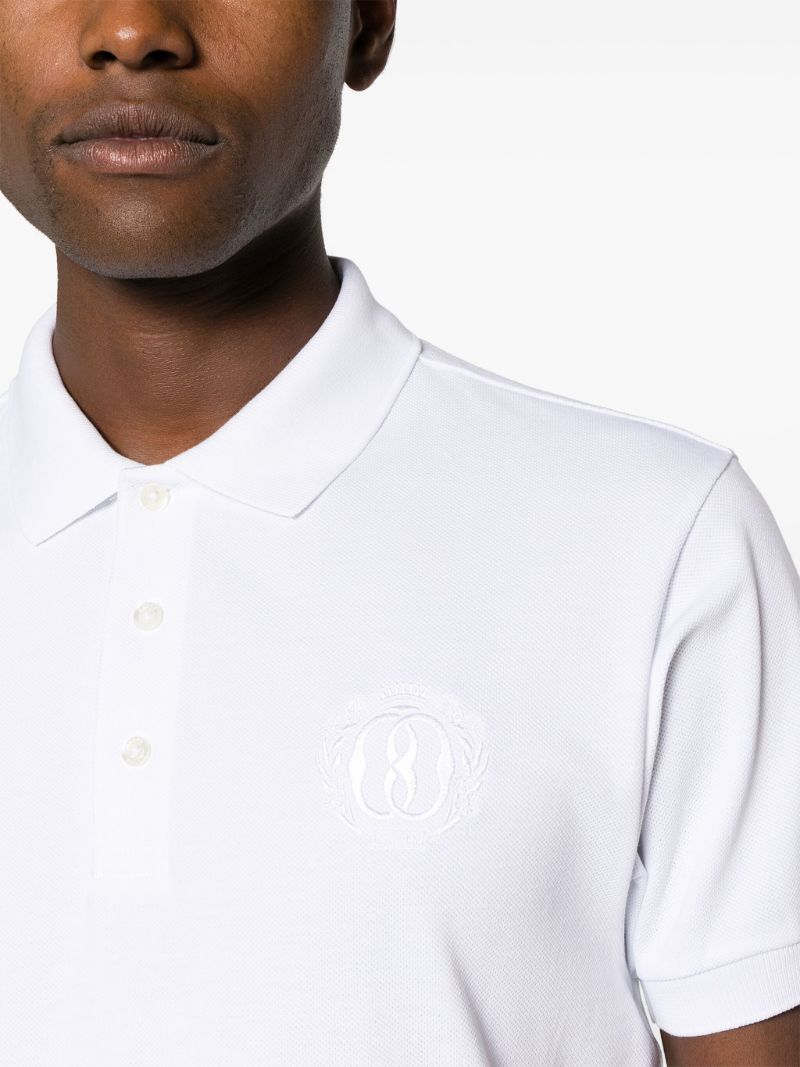 White Logo-embroidered Organic Cotton Polo Shirt