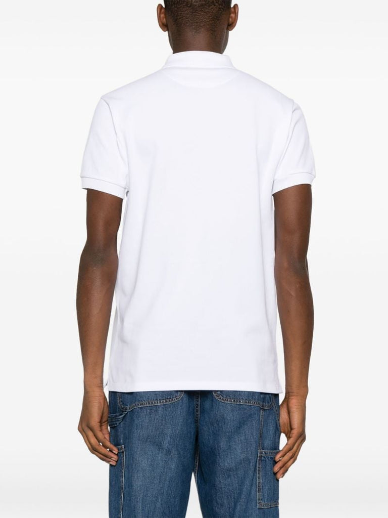 White Logo-embroidered Organic Cotton Polo Shirt