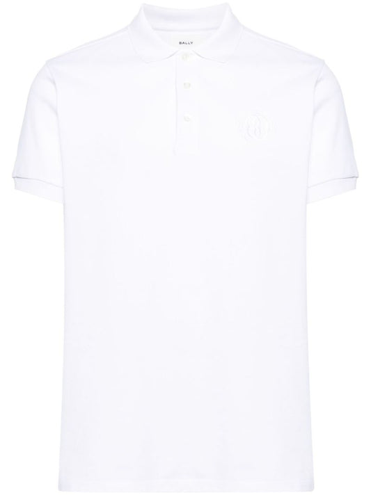 White Logo-embroidered Organic Cotton Polo Shirt