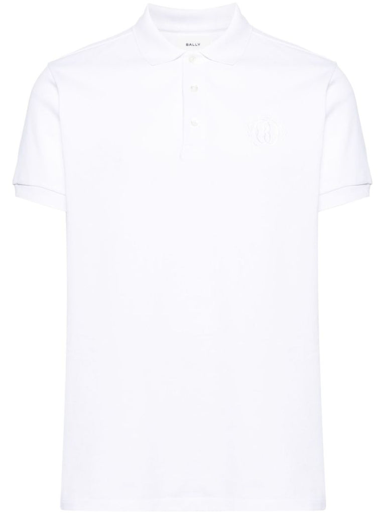 White Logo-embroidered Organic Cotton Polo Shirt