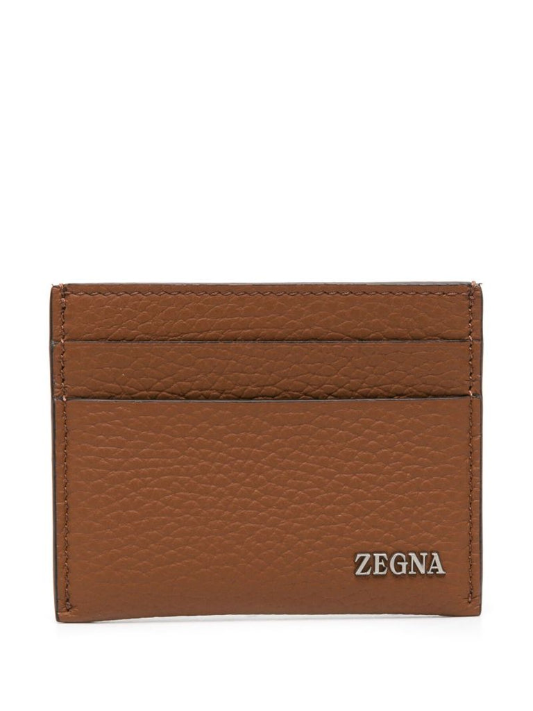 Brown Logo-plaque Leather Cardholder