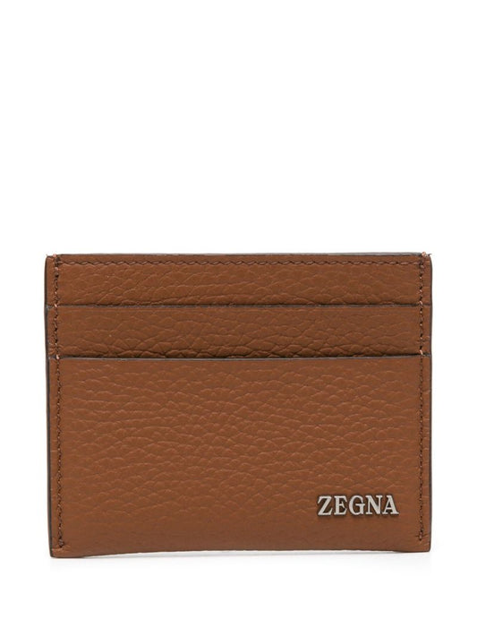 Brown Logo-plaque Leather Cardholder