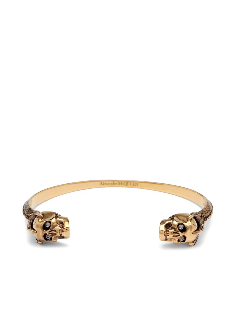 Gold-tone Victorian Skull Cuff Bracelet