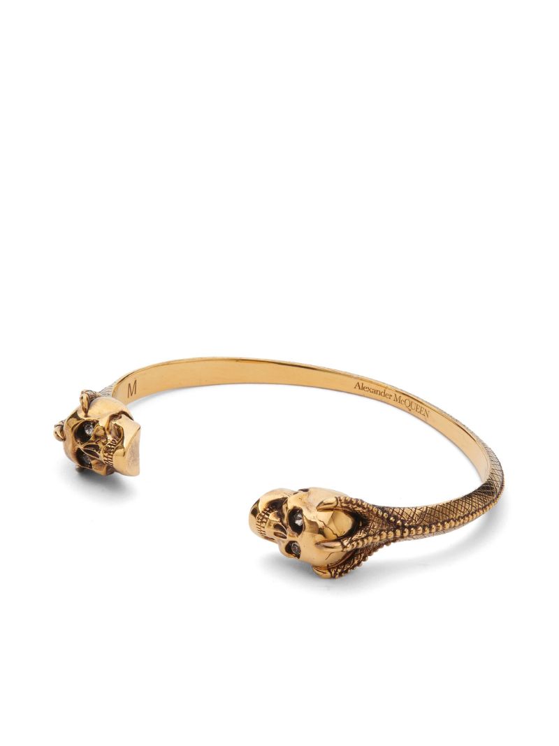 Gold-tone Victorian Skull Cuff Bracelet