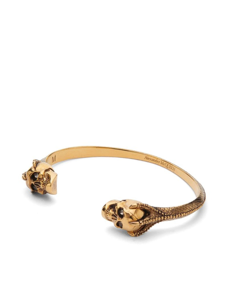 Gold-tone Victorian Skull Cuff Bracelet