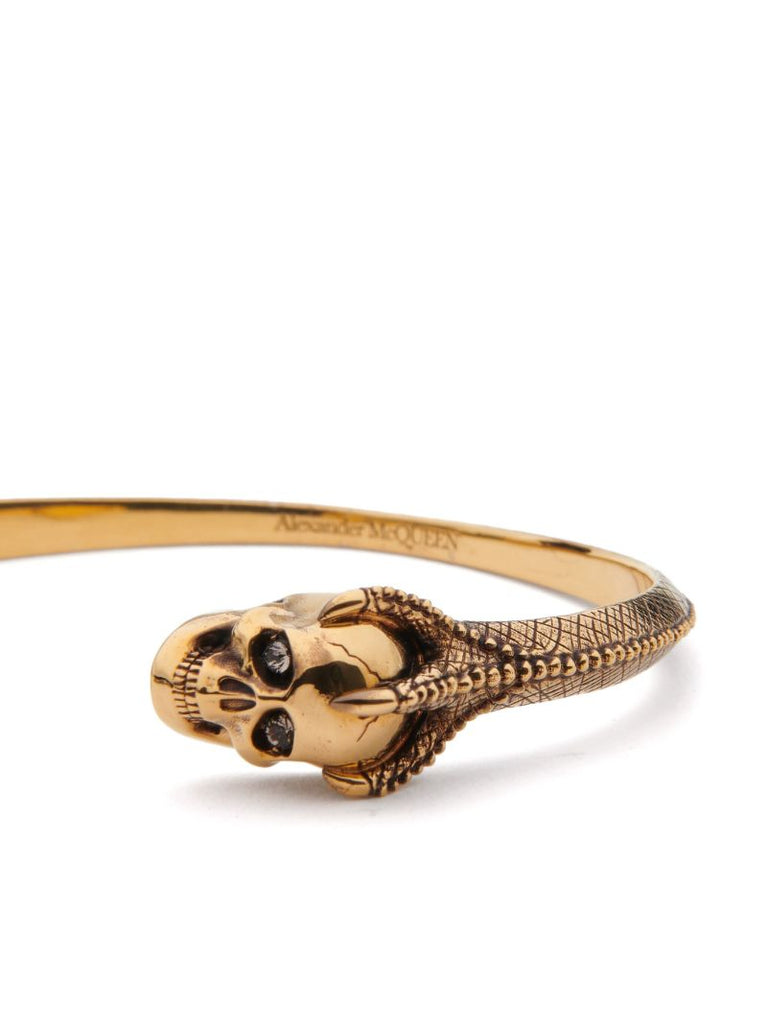 Gold-tone Victorian Skull Cuff Bracelet