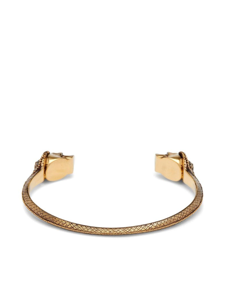 Gold-tone Victorian Skull Cuff Bracelet