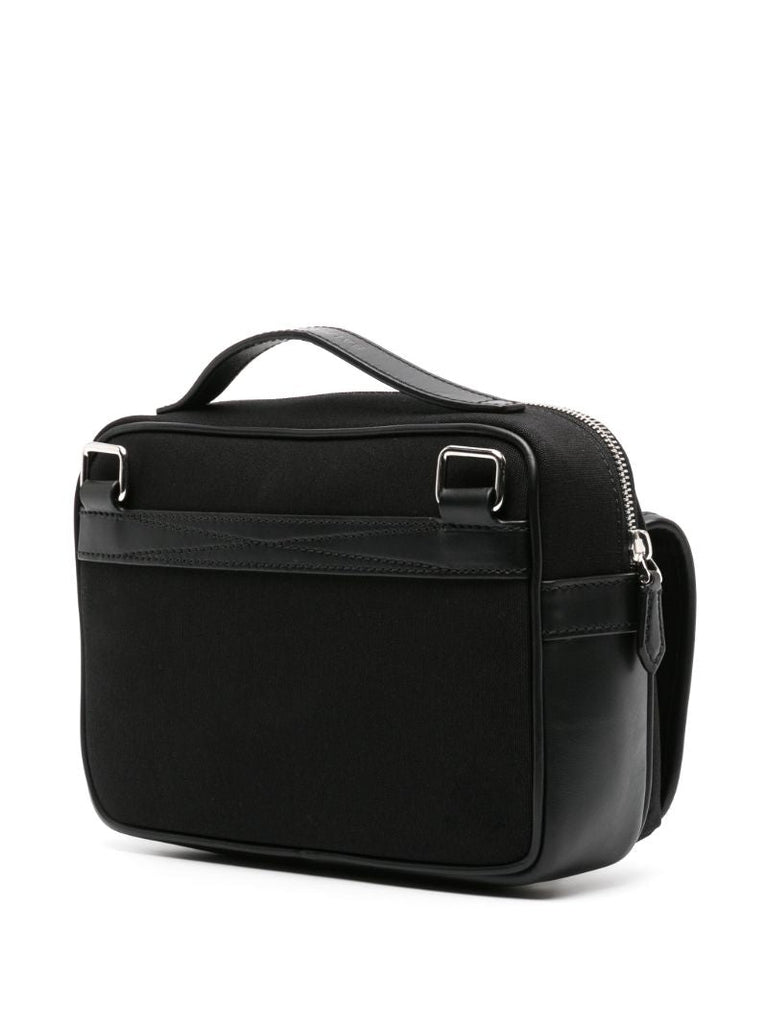 Black Varsity Reporter Crossbody Bag