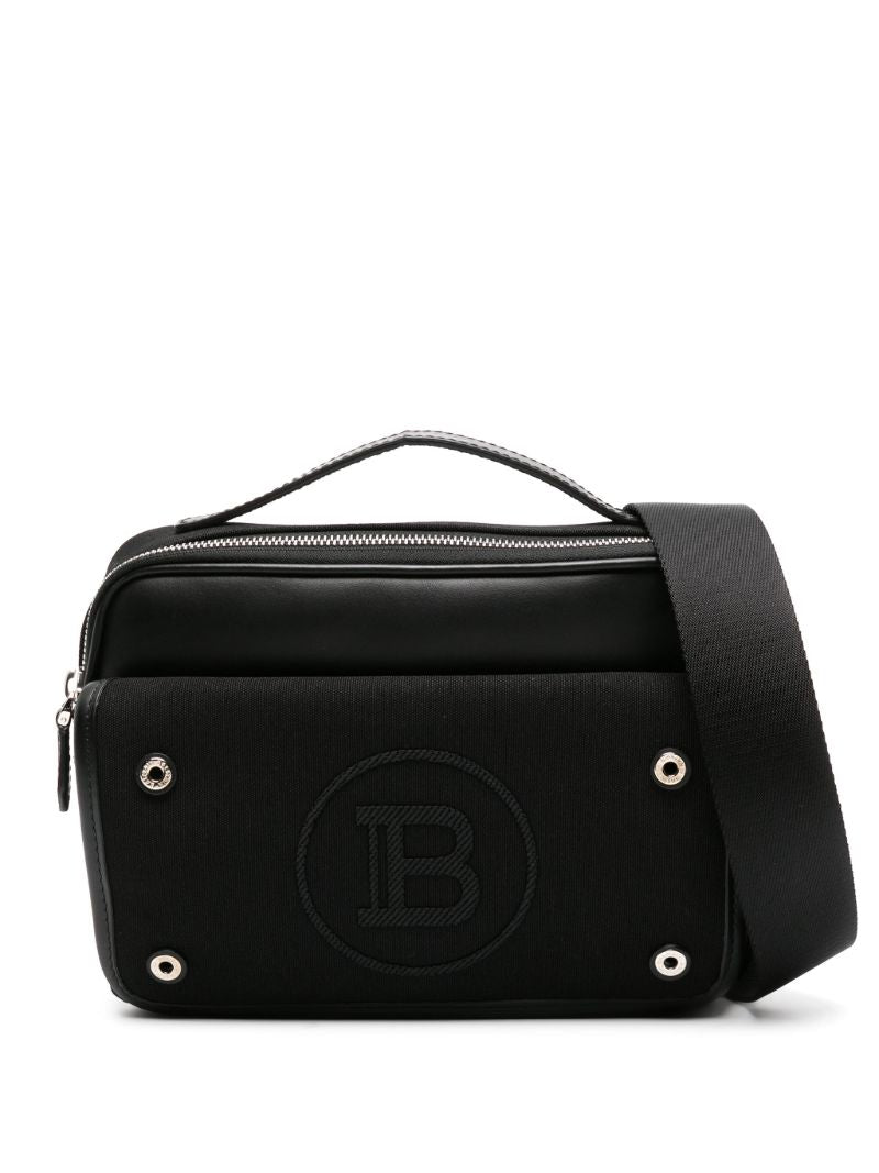 Black Varsity Reporter Crossbody Bag