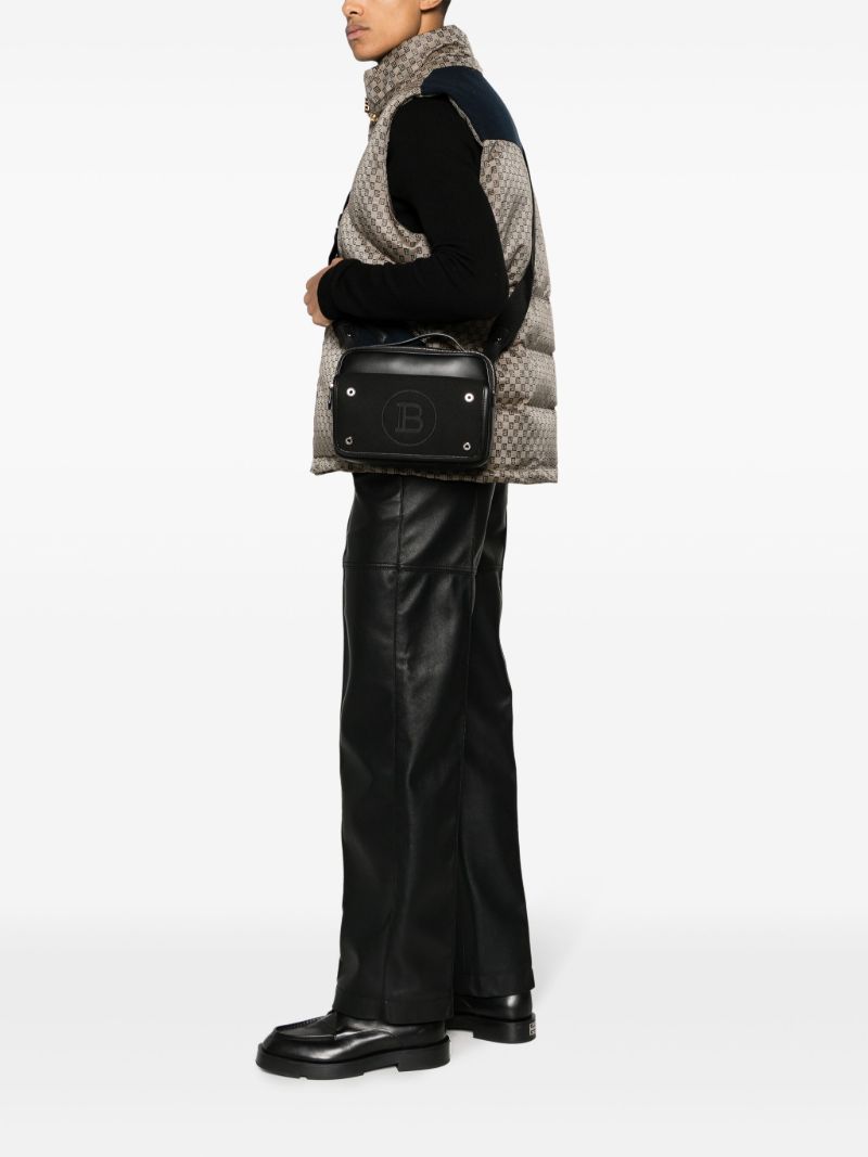 Black Varsity Reporter Crossbody Bag