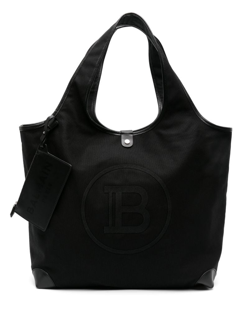 Black Logo-embroidery Tote Bag