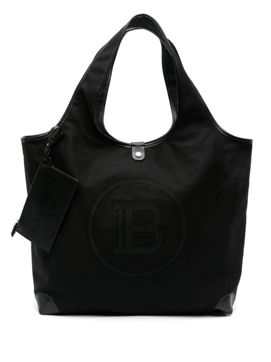 Black Logo-embroidery Tote Bag