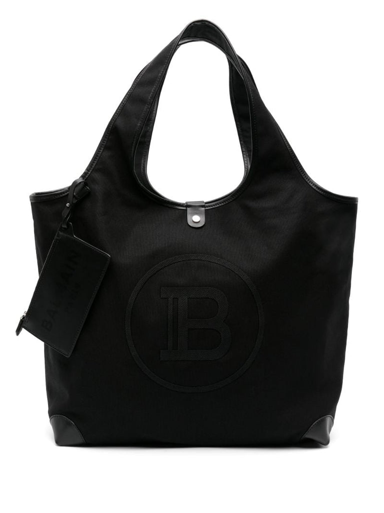Black Logo-embroidery Tote Bag