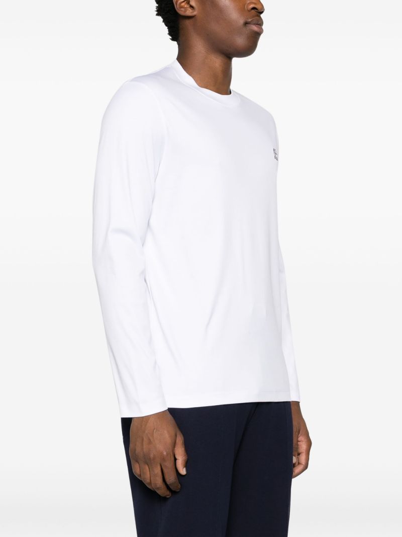 White Logo-embroidered Cotton T-shirt