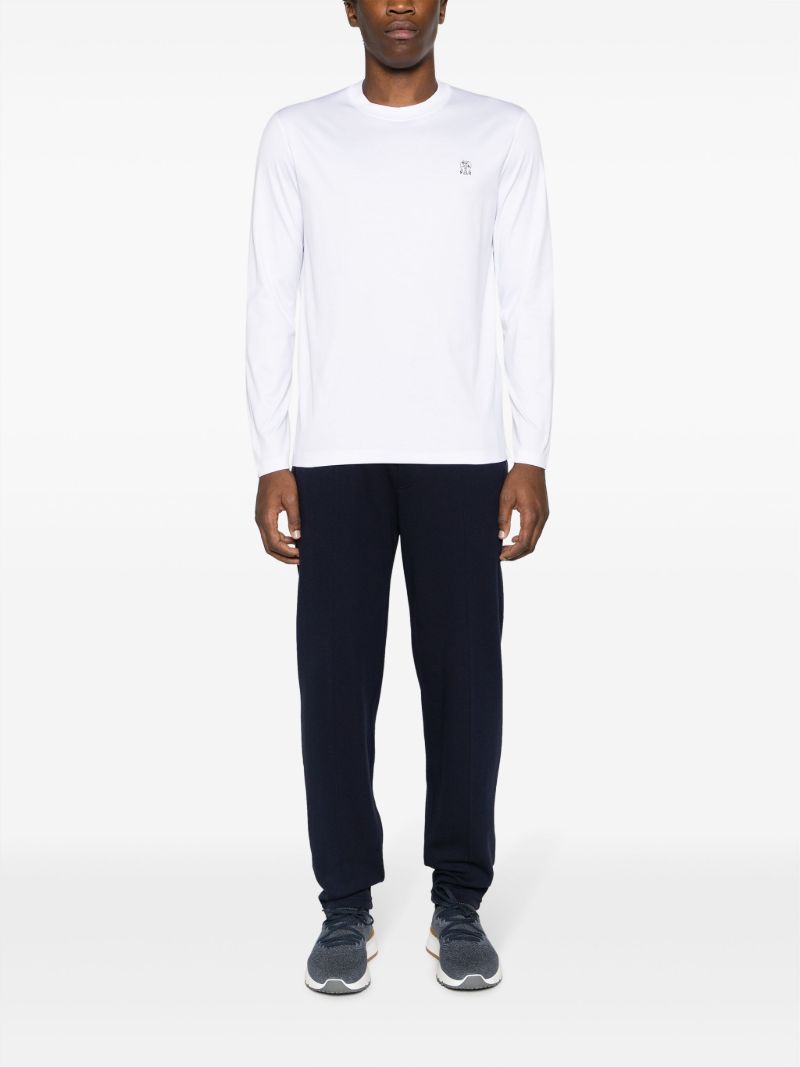 White Logo-embroidered Cotton T-shirt