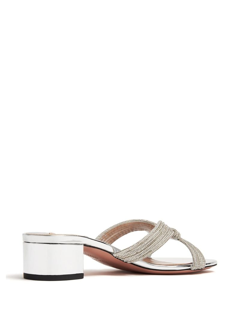 Silver-tone Muse 35 Leather Mules