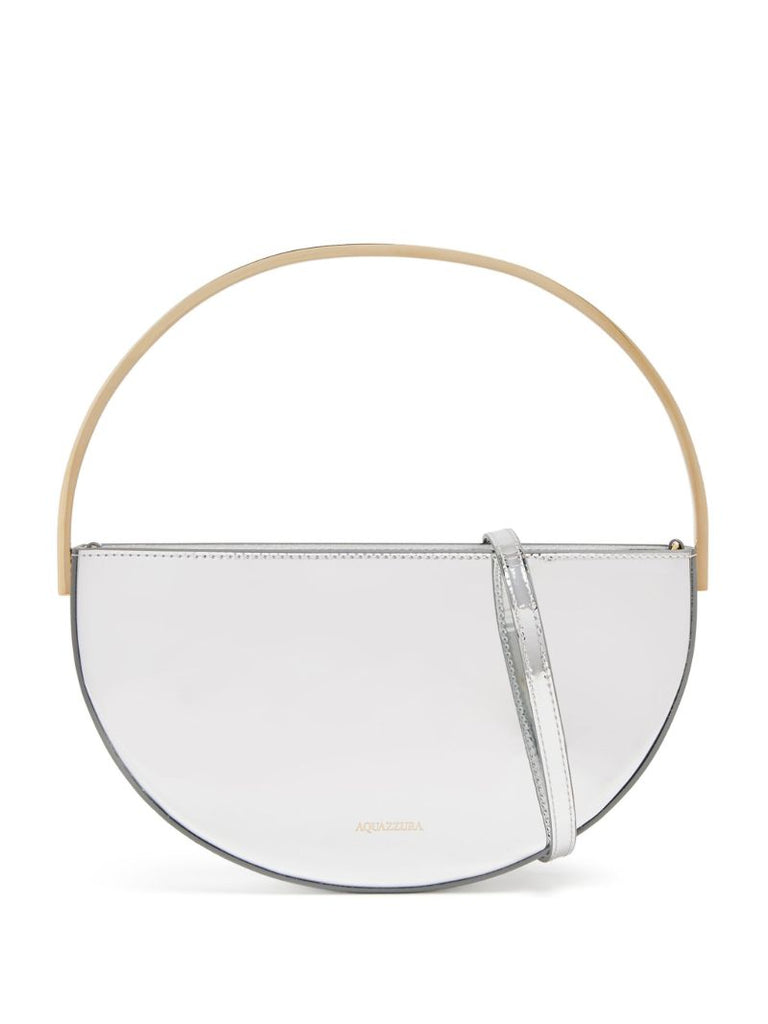 Silver-tone Purist Leather Shoulder Bag